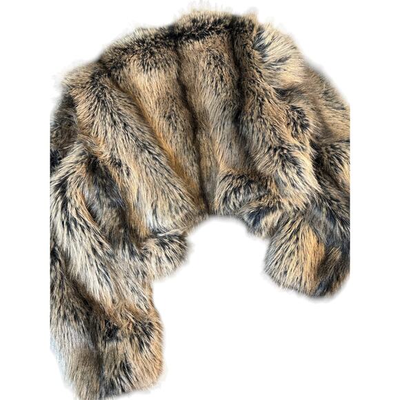 Say What? Size Small Cropped Faux Fur Jacket - Picture 3 of 5